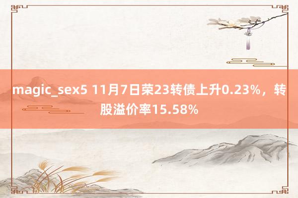 magic_sex5 11月7日荣23转债上升0.23%，转股溢价率15.58%