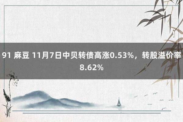 91 麻豆 11月7日中贝转债高涨0.53%，转股溢价率8.62%