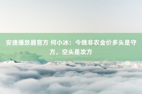 安捷播放器官方 何小冰：今晚非农金价多头是守方，空头是攻方