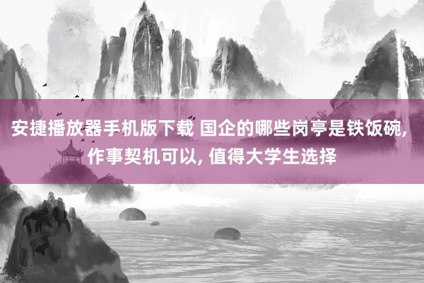 安捷播放器手机版下载 国企的哪些岗亭是铁饭碗, 作事契机可以